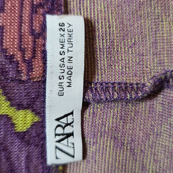 Zara Women's Green and Purple Jersey Cropped Top and Mini Skirt (Sz S) - Picture 5 of 9